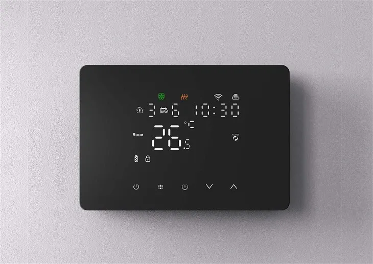 Черный мягкий-легкий термостат газового котла Zigbee
