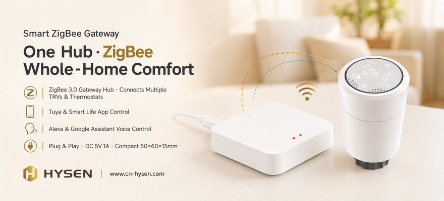 Однорежимный шлюз Hysen | Сеть Zigbee-Wi-Fi для умных термостатов систем отопления