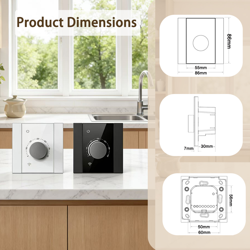 HY533 Термостат умной комнаты WiFi Knob Цифровой контроллер температуры для систем отопления пола Tuya Smart Home для квартир
