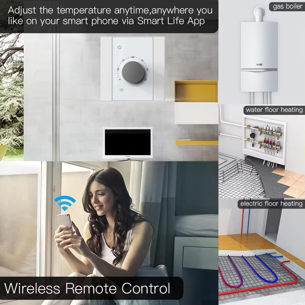 HY533 Термостат умной комнаты WiFi Knob Цифровой контроллер температуры для систем отопления пола Tuya Smart Home для квартир